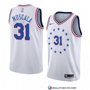 Maillot Philadelphia 76ers Mike Muscala Earned 2018-19 Blanc