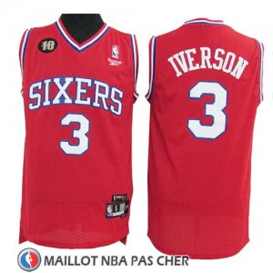 Maillot Philadelphia 76ers Allen Iverson 10th Retro Rouge