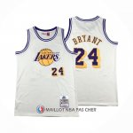 Maillot Los Angeles Lakers Kobe Bryant NO 24 Mitchell & Ness Chainstitch Creme