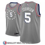 Maillot Philadelphia 76ers Amir Johnson No 5 Ciudad 2018-19 Gris