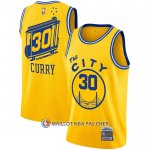 Maillot Golden State Warriors Stephen Curry NO 30 Mitchell & Ness 2019-20 Jaune