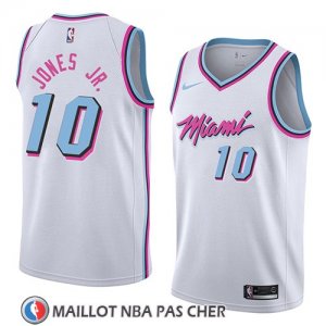 Maillot Miami Heat Derrick Jones Jr. No 10 Ciudad 2018 Blanc