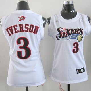 Maillot Femme de Iverson Philadelphia 76ers #3 Blanc