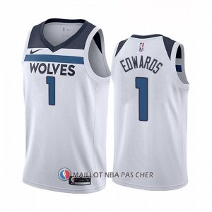 Maillot Minnesota Timberwolves Anthony Edwards NO 1 Association Blanc