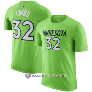 Maillot Manche Courte Minnesota Timberwolves Karl-Anthony Towns Statement Vert