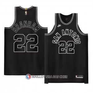 Maillot San Antonio Spurs Malaki Branham NO 22 Classic Authentique 2022-23 Noir