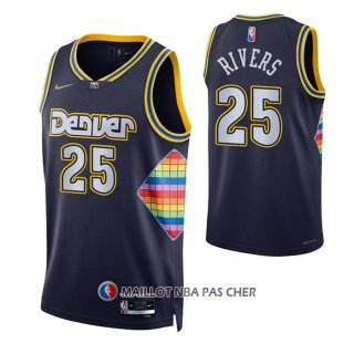 Maillot Denver Nuggets Austin Rivers NO 25 Ville 2021-22 Bleu