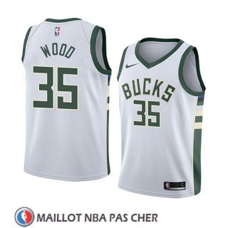 Maillot Milwaukee Bucks Christian Wood No 35 Association 2018 Blanc