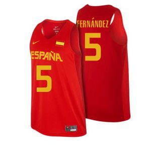 Maillot Espana 2016 Fernandez 5 Rouge
