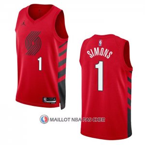 Maillot Portland Trail Blazers Anfernee Simons NO 1 Statement 2022-23 Rouge