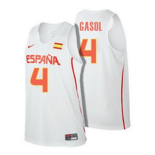 Maillot Espana 2016 Gasol 4 Blanc