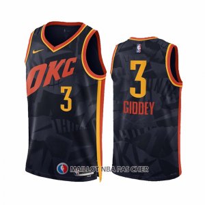 Maillot Oklahoma City Thunder Josh Giddey NO 3 Ville 2023-24 Noir  Maillot Oklahoma City Thunder Josh Giddey NO 3 Ville 2023-24 Noir
