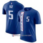 Maillot Manche Courte Sacramento Kings De'aaron Fox Ville 2023-24 Bleu