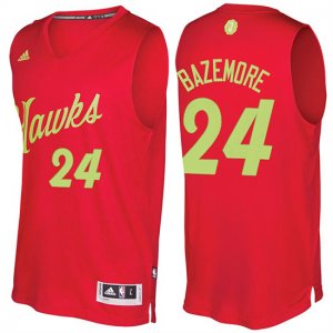 Maillot Navidad 2016 Kent Bazemore Hawks 24 Rouge