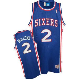 Maillot Retro 76ers Malone 2 Bleu  Maillot Retro 76ers Malone 2 Bleu