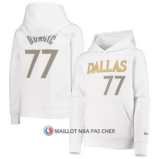 Veste a Capuche Dallas Mavericks Luka Doncic Blanc
