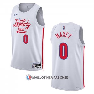 Maillot Philadelphia 76ers Tyrese Maxey NO 0 Ville 2022-23 Blanc