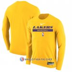 Maillot Manches Longues Los Angeles Lakers Practice Performance 2022-23 Jaune