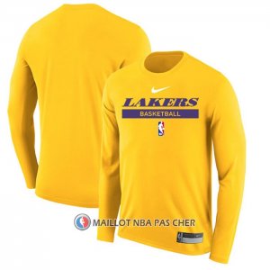 Maillot Manches Longues Los Angeles Lakers Practice Performance 2022-23 Jaune