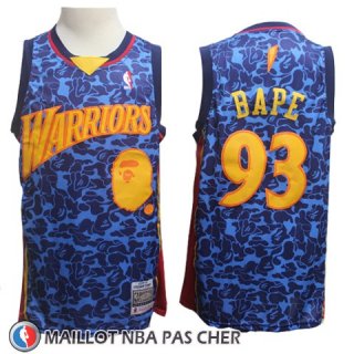 Maillot Golden State Warriors Bape No 93 Hardwood Classics Bleu