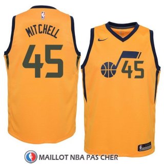 Maillot Enfant Jazz Donovan Mitchell 45 Statement 2017-18 Jaune
