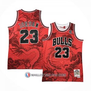Maillot Chicago Bulls Michael Jordan NO 23 Asian Heritage Throwback 1997-98 Rouge