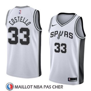 Maillot San Antonio Spurs Matt Costello No 33 Association 2018 Blanc