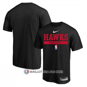 Maillot Manche Courte Atlanta Hawks Practice Performance 2022-23 Noir