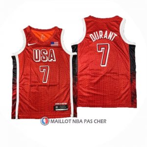 Maillot USA 2024 Kevin Durant NO 7 Jeux Olympiques Rouge