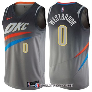 Maillot Oklahoma City Thunder Russell Westbrook Ville 0 Gris