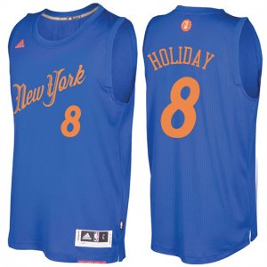 Maillot Navidad 2016 Justin Holiday Knicks 8 Bleu
