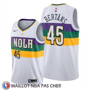 Maillot New Orleans Pelicans Dairis Bertans Ville Blanc