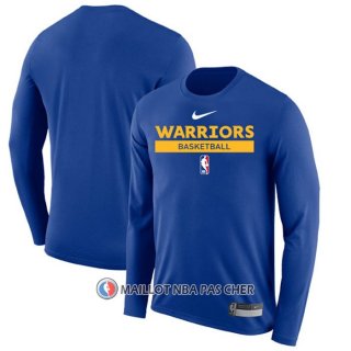 Maillot Manches Longues Golden State Warriors Practice Performance 2022-23 Bleu