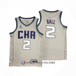 Maillot Charlotte Hornets Lamelo Ball NO 2 Ville Edition Gris