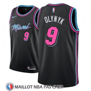 Maillot Miami Heat Kelly Olynyk No 9 Ciudad 2018-19 Noir