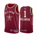 Maillot All Star 2024 New Orleans Pelicans Zion Williamson NO 1 Rouge