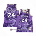 Maillot Los Angeles Lakers Kobe Bryant NO 24 Asian Heritage Throwback 1996-97 Volet