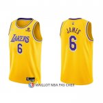 Maillot Los Angeles Lakers LeBron James NO 6 75th Anniversary 2021-22 Jaune