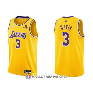 Maillot Los Angeles Lakers Anthony Davis NO 3 75th Anniversary 2021-22 Jaune
