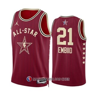 Maillot All Star 2024 Philadelphia 76ers Joel Embiid NO 21 Rouge