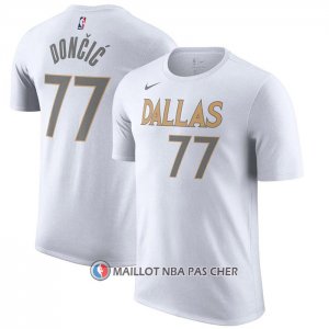 Maillot Manche Courte Dallas Mavericks Luka Doncic Ville 2020-21 Blanc