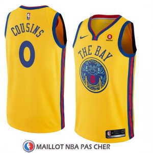 Maillot Warriors Demarcus Cousins 0 Ciudad 2018-19 Jaune