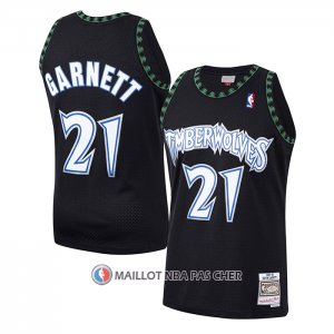 Maillot Enfant Minnesota Timberwolves Kevin Garnett NO 21 Hardwood Classics Throwback 1997-98 Noir