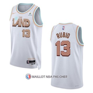 Maillot Cleveland Cavaliers Ricky Rubio NO 13 Ville 2022-23 Blanc