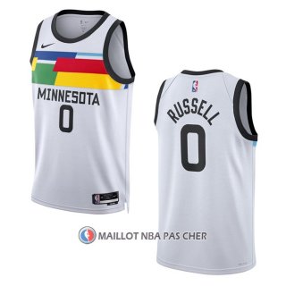 Maillot Minnesota Timberwolves D'angelo Russell NO 0 Ville 2022-23 Blanc