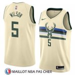 Maillot Milwaukee Bucks D.j. Wilson No 5 Ciudad 2018 Crema
