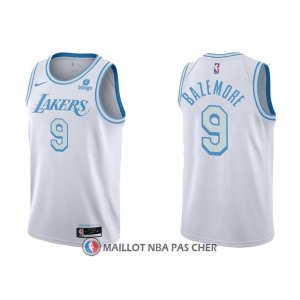 Maillot Los Angeles Lakers Kent Bazemore NO 9 Ville 2021-22 Blanc