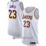 Maillot Los Angeles Lakers LeBron James NO 23 Association Authentique Blanc