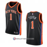 Maillot New York Knicks Obi Toppin NO 1 Ville 2022-23 Noir