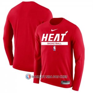 Maillot Manches Longues Miami Heat Practice Performance 2022-23 Rouge